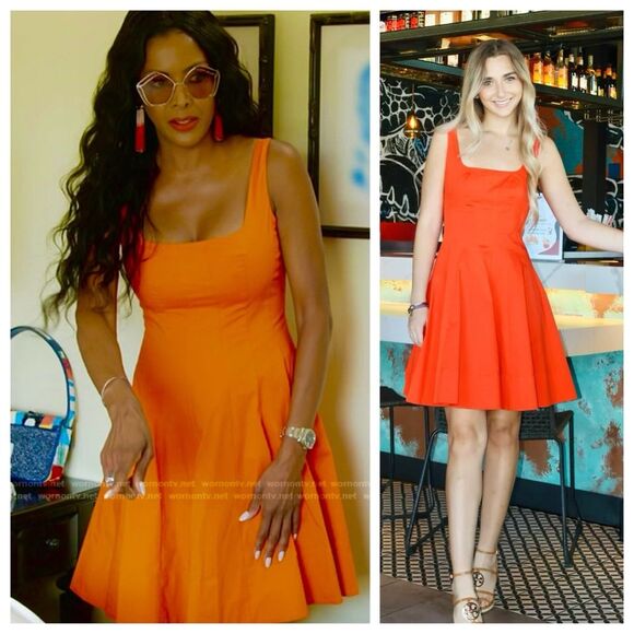 NEW Staud Mini Dress Orange Wells Fit and Flare Sleeveless size 2 - Picture 1 of 13